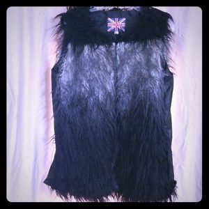Very cute faux fir and faux leather vest